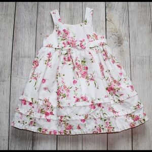 Dress Size 24M White Pink Floral Ruffles 24 Months